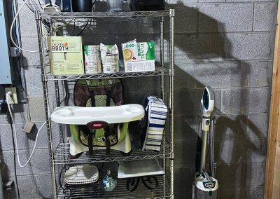 organized decluttered and tidy basement shelf