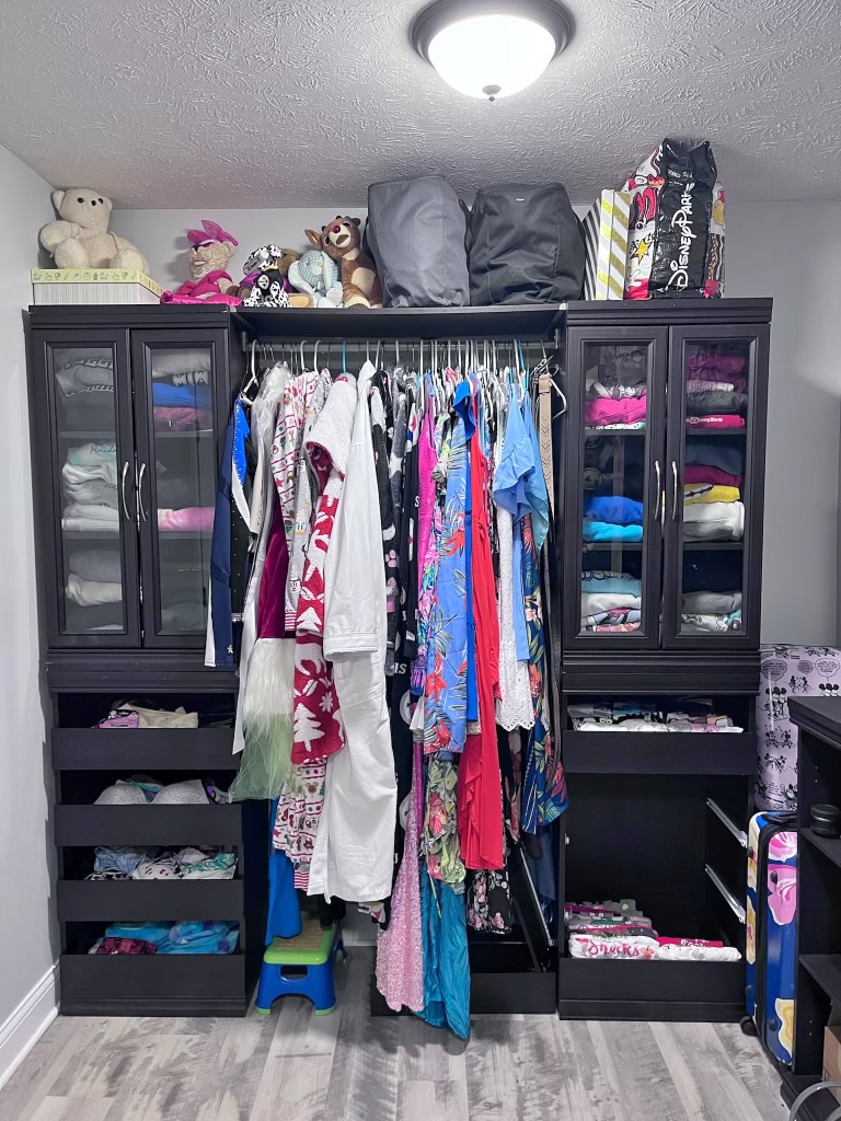 organized, clean and decluttered closet shelves